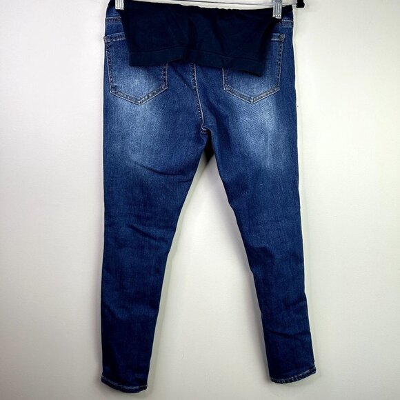 Maternity dark wash distressed jeans size small - Picture 4 of 9